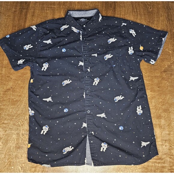 Eighty Eight Boys Size 18/20 Button Down Short Sleeve Space Galaxy NASA - Picture 1 of 8